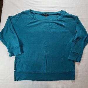 Express Lightweight Top | 3/4 Sleeve | Teal Knit | XS | Casual Layering Piece